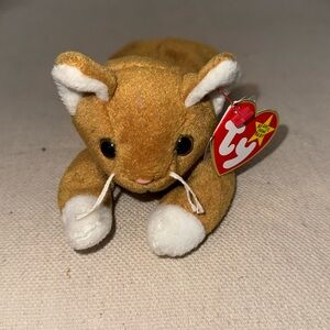 Ty Beanie Baby Nip the Cat Retired RARE with Tag Errors and White Paws NWT